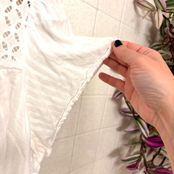 Ella Moss Costco Crisp White Eyelet Blouse Brianne Cottagecore Coquette XXL - Picture 4 of 8